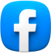 Blue square icon with rounded corners featuring a white lowercase "f" in the center, representing the Facebook logo.